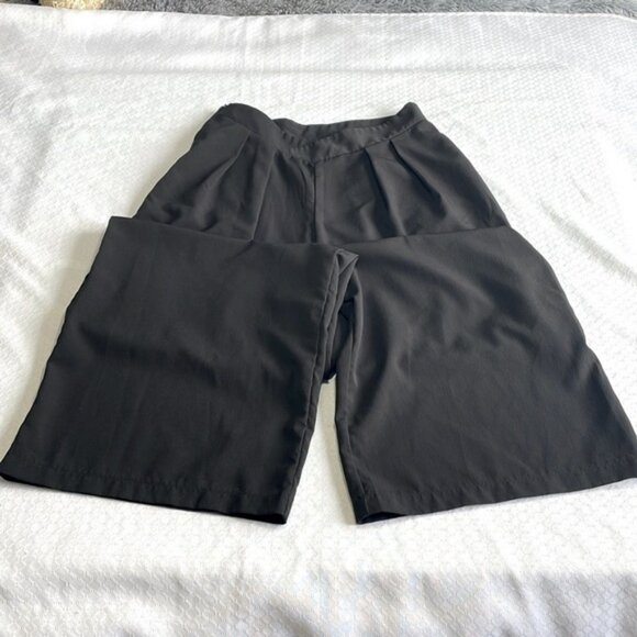 Shein Black V Waist Wide Leg Pants Size M tall - Picture 1 of 5